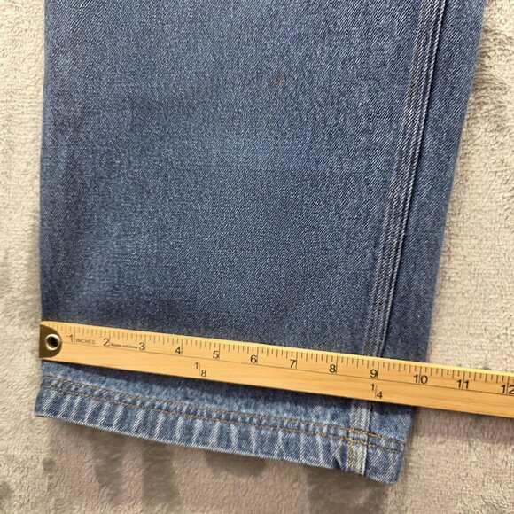 Duluth Trading Co Jeans Mens 42x30 Blue Denim 5-Pocket Workwear Straight Leg - Picture 8 of 8